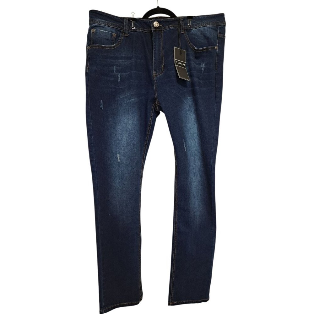 Vassari Mens Jeans 40 Dark Blue Stretch Denim Straight Fit VS-014